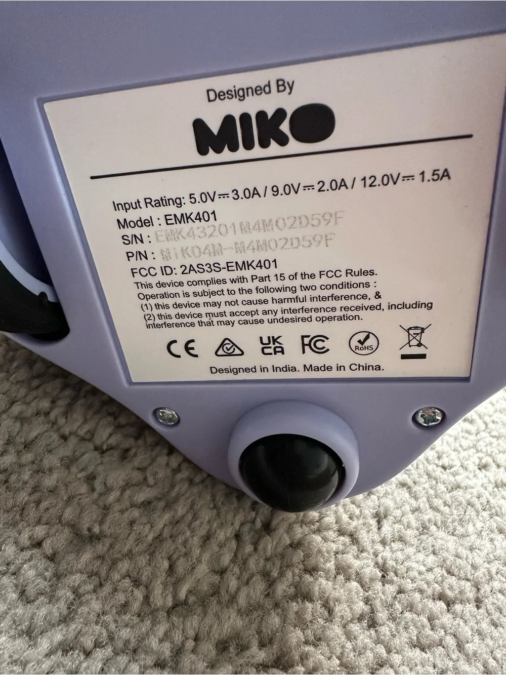 Miko Mini Robot Companion Educational Learning STEM Toy Interactive Lilac